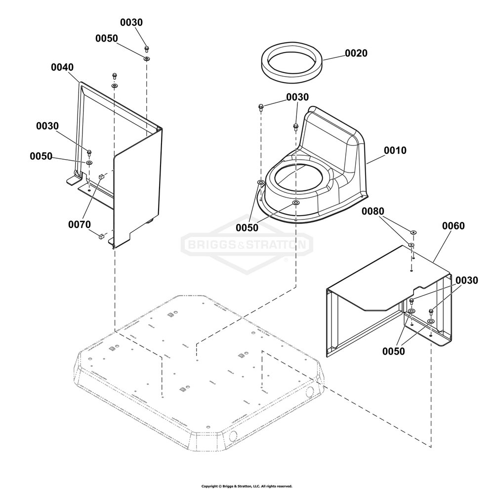 Air Handling Group Diagram and Parts List for 040746-00  Briggs and Stratton Generator